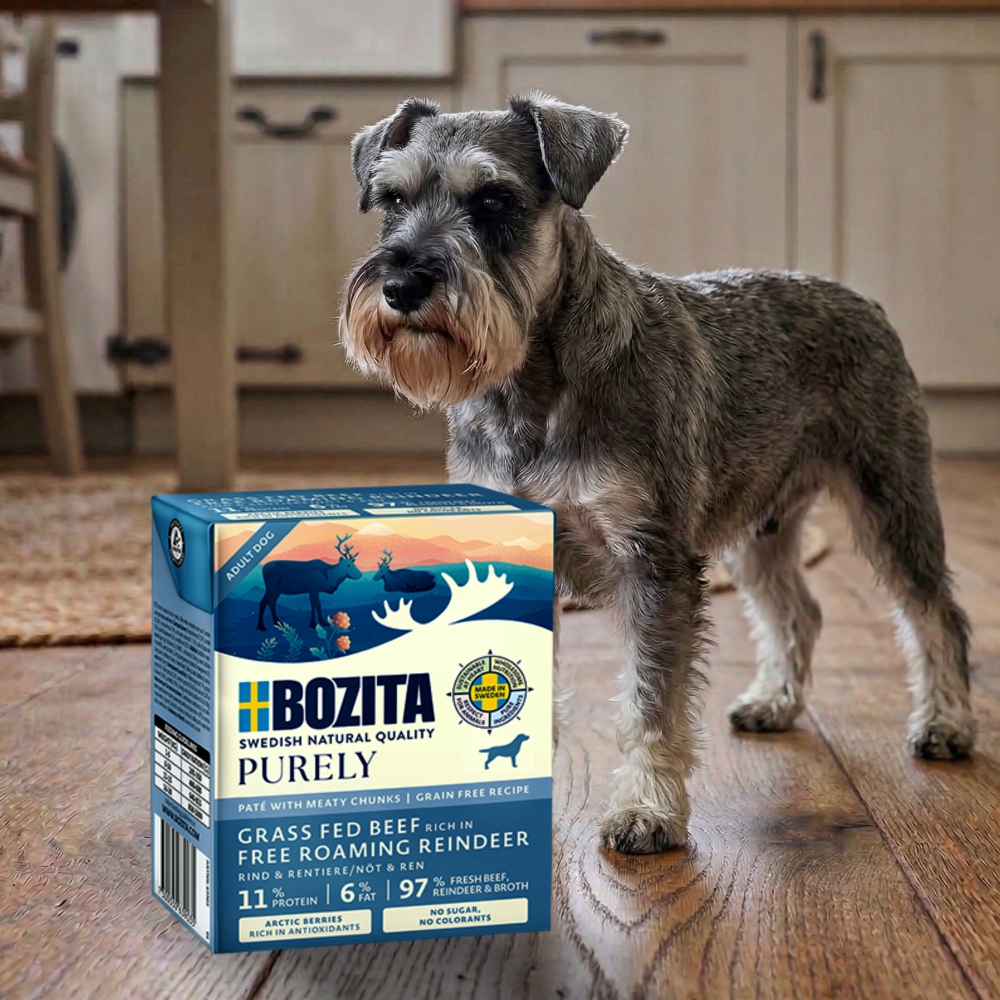 Bozita Purely Pate Duoprotein Wołowina Renifer 370g karma mokra dla psa